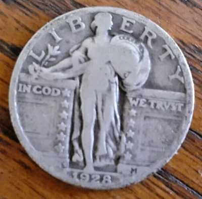 1928 S Standing Liberty Quarter 90% Silver San Francisco Constitutional 25C - Image 1 of 2