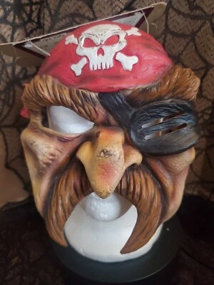 New Vintage Disguise Adult Pirate Mask Chinless Vinyl 2004 Eye Patch Carribean  - Image 1 of 4