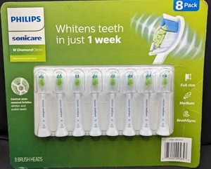 Philips - Sonicare - W Diamond Clean - Cabezales de cepillo de repuesto - Paquete de 8 HX6068/82 - Imagen 1 de 4