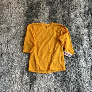 Brand New With Tags CCM Boy’s Size S/M Yellow 3/4 Long Sleeve Practice Jersey - Picture 1 of 6