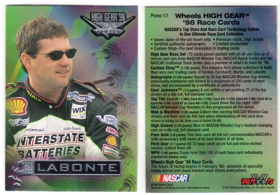 Racing Promo - Bobby Labonte Wheels High Gear 98 #1 of 1 - Image 1 of 1