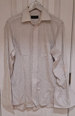 Donald Trump Button Up Dress Shirt Men's 15  32/33 Gray/Black  Striped Long/S  - Image 1 of 4