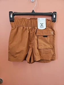 NWT Xersion Girls XS (6/6X) Nylon Active Fast Dry Shorts Mocha Front Pocket - Picture 1 of 9