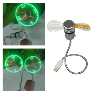 USB Clock Fan Flexible Cooling Time Display Portable Multifunctional Fan for - Picture 1 of 7