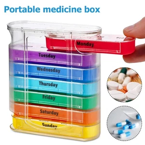 7 Day Weekly Pill Box Medicine Tablet Organizer Dispenser Container Large Case - Picture 1 of 10