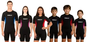 Erwachsene & Kinder Größen Shorty Neoprenanzug Nalu Neopren Nass Anzug Beach - Bild 1 von 29
