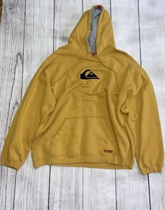 Vintage/Y2K Quicksilver Yellow & Navy Blue Embroidered Hoodie Size XL - Picture 1 of 12