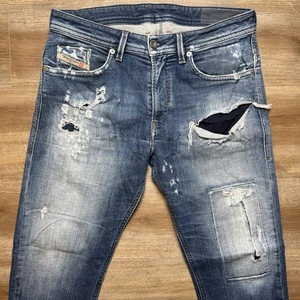 Diesel Denim Jogginghose Herren 31 Blau Thommer-T Slim Patched Ripped Kontrast 087AK - Bild 1 von 16