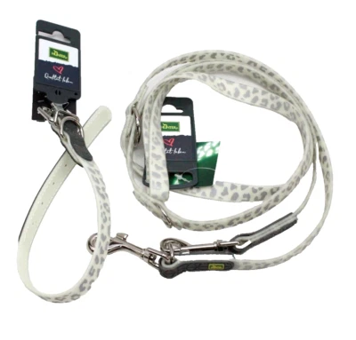 Hunter Verstellb. Hundeleine + Halsband 28-36cm Reflect Leucht Leo Muster 2m ✅