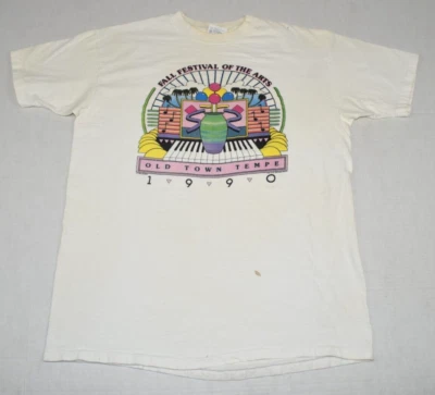 Vintage T-Shirt Hanes Beefy T Size M/L 90s Old Town Tempe Festival of Arts 1990 - Image 1 of 4