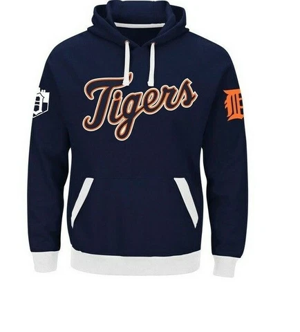Majestic Detroit Tigers Third Wind Baseball Hoodie New Mens Tall Size 5XLT $75 Cover