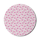 Ambesonne Floral Retro Round Non-Slip Rubber Modern Gaming Mousepad, 8"