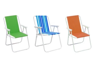 Sedia Camping Spiaggia Pieghevole Con Schienale Da Giardino Modello Miramare - Foto 1 di 11