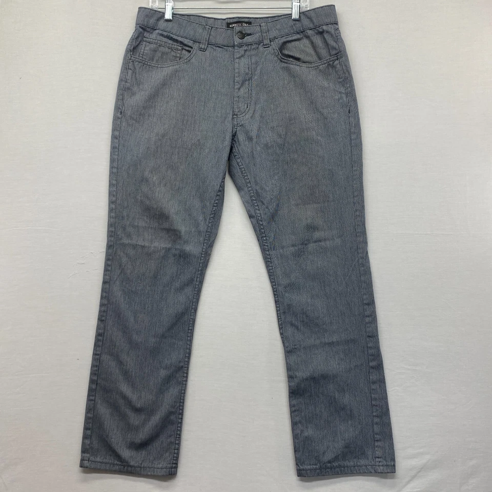 Kenneth Cole New York Hombre Denim Blanco y Negro Pantalón Actual 34x29 Foto 1 de 4