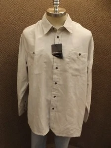 Deadstock NEW Upscale Class Consensus Light Brown Willow Microsuede LS Shirt XL - Picture 1 of 5