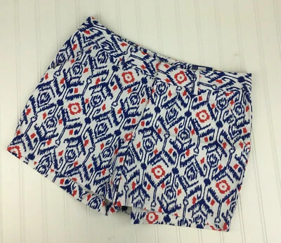 Le Tigre Chino Shorts Womens Size 12 NEW Geometric Ikat Patriotic Red White Blue - Image 1 of 4