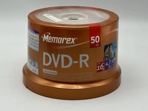 Memorex 16X 4.7GB Blank Recordable DVD-R Disc 50 SPINDLE - Picture 1 of 3