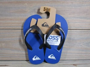 Quicksilver Boys 1 Youth Blue Black Molokai Beach Flip Flops Sandals NWT - Picture 1 of 8