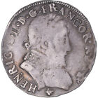 [#341403] Coin, France, Henri Ii, Teston À La Tête Nue, 1560, Bayonne, Vf