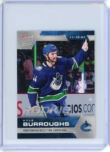 2021-22 Topps Now Kyle Burroughs #105 Rookie RC Sticker PR: 187 SP Canucks! - Picture 1 of 2