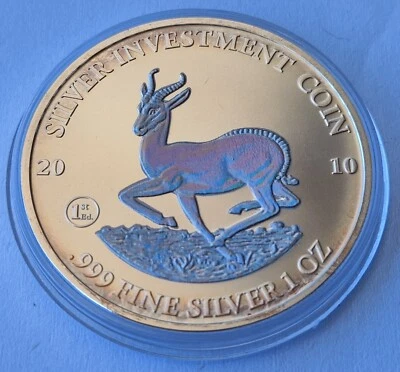 1 UNZE 999 SILBER - KRÜGERRAND / SPRINGBOCK 2010 - SILBERMÜNZE - SILBERBARREN - Bild 1 von 2