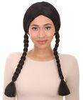 Damska rdzenna amerykańska długa prosta czarna pleciona peruka cosplay impreza włosy HW-231
