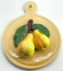 Pears Wall Plaque Italy Italian Vintage Majolica 3D Ceramic Fruit Yellow