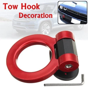 Red Plastic Front Rear Bumper Tow Hook Trailer Tow Bar For Racing Car Decor Kit - Picture 1 of 9