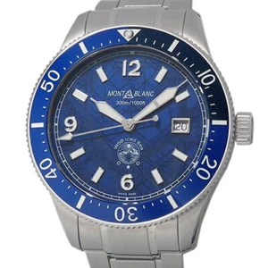 AUTH MONTBLANC 1858 ICED SEA 129369 AUTOMATIC CERAMIC STAINLESS STEEL MEN'S F/S - Picture 1 of 9