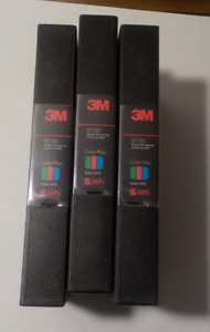 Three 3M ST-120 Master Broadcast VHS Videocassette Tapes w/ Hard Cases