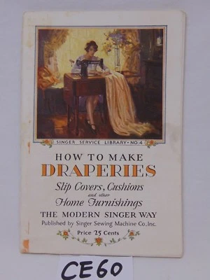 VINTAGE SEWING BOOK HOW TO MAKE DRAPERIES THE MODERN SINGER WAY  PATTERNS  - Image 1 of 4