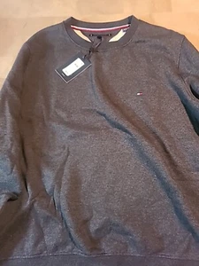 Tommy Hilfiger Mens Essential Crewneck Sweater Dark, Gray, Size, 2XL  - Picture 1 of 3