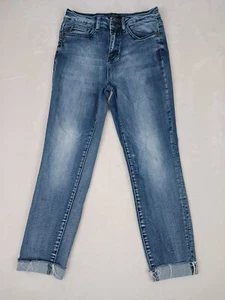 Jeans donna Judy blu 5/27 (26x25) vestibilità rilassata orlo grezzo effetto invecchiato - Foto 1 di 11