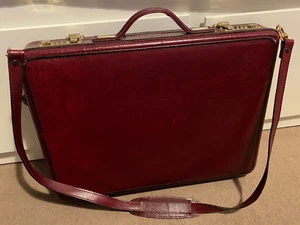 Vintage Oxblood Leather Briefcase With Combination Lock - Picture 1 of 12
