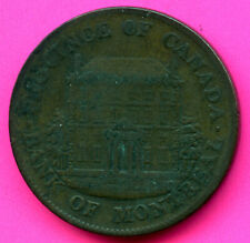 1844 Province Of Canada Half Penny Bank Of Montreal (Medium Trees/Long Nose)