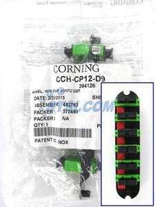 Panel Corning CCH-CP12-D9, 6 adaptadores monomodo SC dúplex OS2, APC verde ~ STSI - Imagen 1 de 3