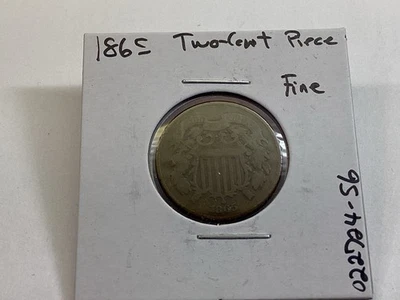 1865 Two Cent Piece in Very Fine Condition US Copper Coin 022724 56tr - Image 1 of 4
