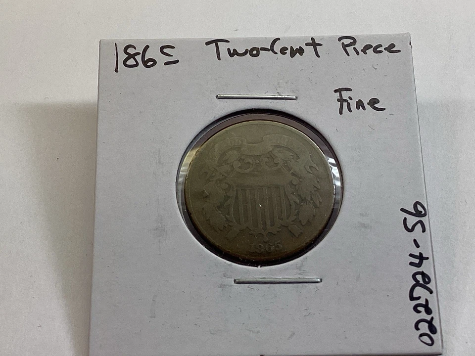 1865 Two Cent Piece in Very Fine Condition US Copper Coin 022724 56tr - Image 1 of 4