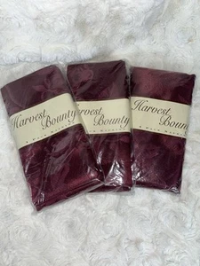 Set of 12 Napkins /Tablecloth FALL Harvest Bounty Pattern  Burgundy New In PKG - Picture 1 of 10
