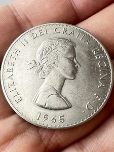 1965 UK Churchill Crown Coin Winston Churchill Elizabeth II British Collectible - Bild 1 von 16