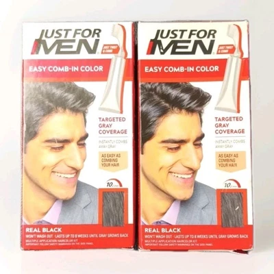 Color de cabello peinado Just For Men A-55 NEGRO REAL (paquete de 2) Foto 1 de 2
