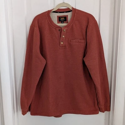 Lee Mens Sherpa Lined Waffle Knit Henley Shirt XTRA LARGE Outdoor Barn Work Wear - Image 1 of 4