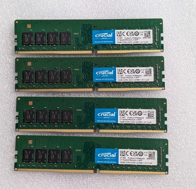 Crucial 64GB (4 x 16GB) Desktop Memory Module CT16Q4DFRA32A.C16FP- DDR4-3200 - Image 1 of 2