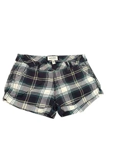 Vintage ABERCROMBIE Plaid Chino Mini Shorts Preppy Stretch 16 Juniors Girls Y2K - Picture 1 of 6