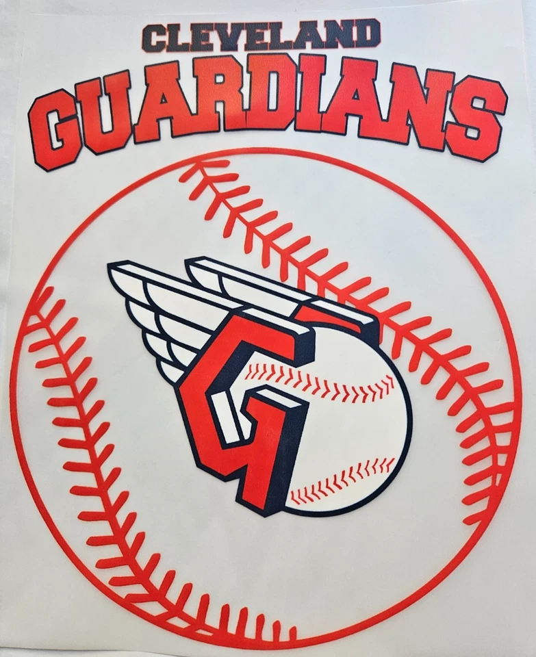 Cleveland Guardians Colorful 8" DTF Heat Transfer Iron On FREE Shipping (C2/5) - Image 1 of 1