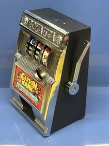 Vintage Toy Slot Machine Coin Bank Plastic Bonanza Carson Bank Works - Man Cave - Picture 1 of 6