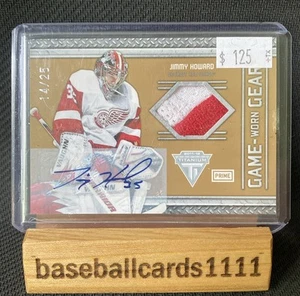 2012 Red Wings Jimmy Howard Panini Prime Auto 14/25 Game Worn Gear H1 - Picture 1 of 3