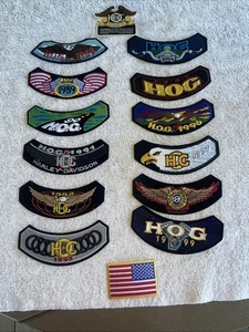 12 Stück Harley Davidson HOG Patches 1998-1999 NEU nie benutzt - Bild 1 von 12