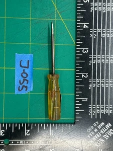 Vintage 4" Flat Head Screwdriver With Pocket Clip Yellow Handle, Made In USA - Picture 1 of 4