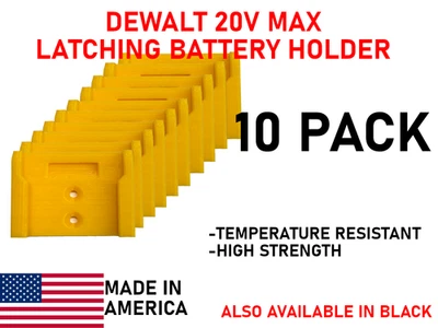Dewalt 20V latching Battery Wall Mount Holder [10 pack] Garage/Trailer Organizer - Image 1 of 2